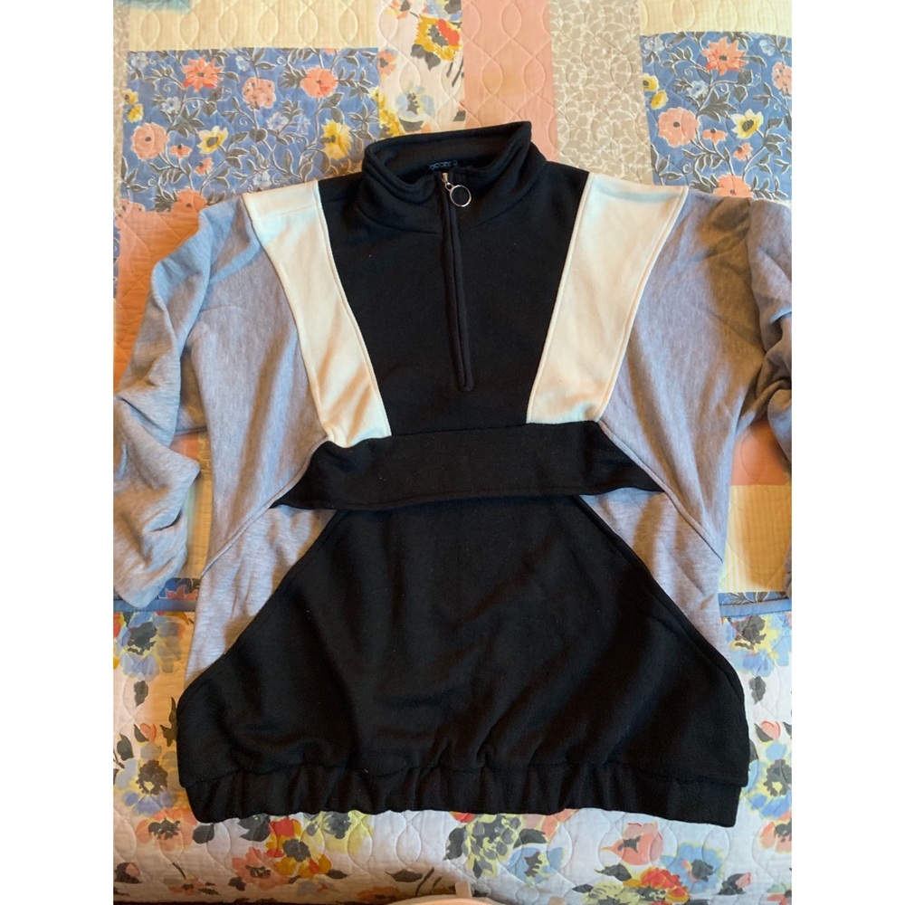 Color Block Zip Pull Sweater - Picture 4 of 5